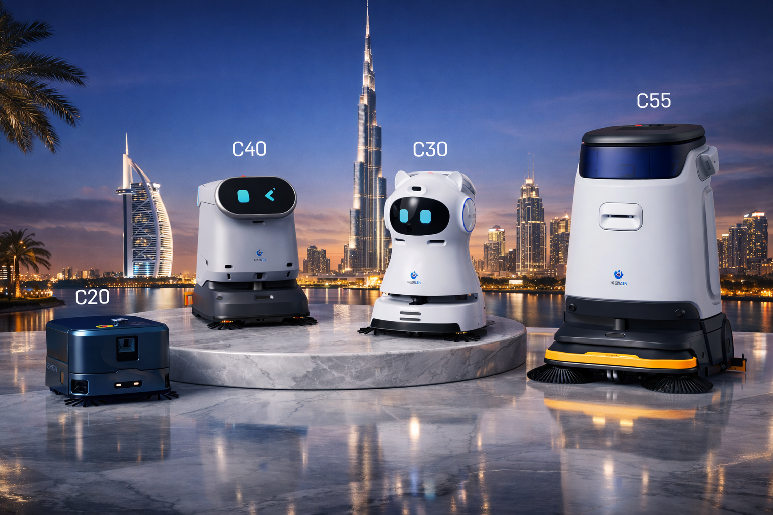 ScaleX Robotics premium AI-powered service and cleaning robots for Global hotels, restaurants, and corporate spaces